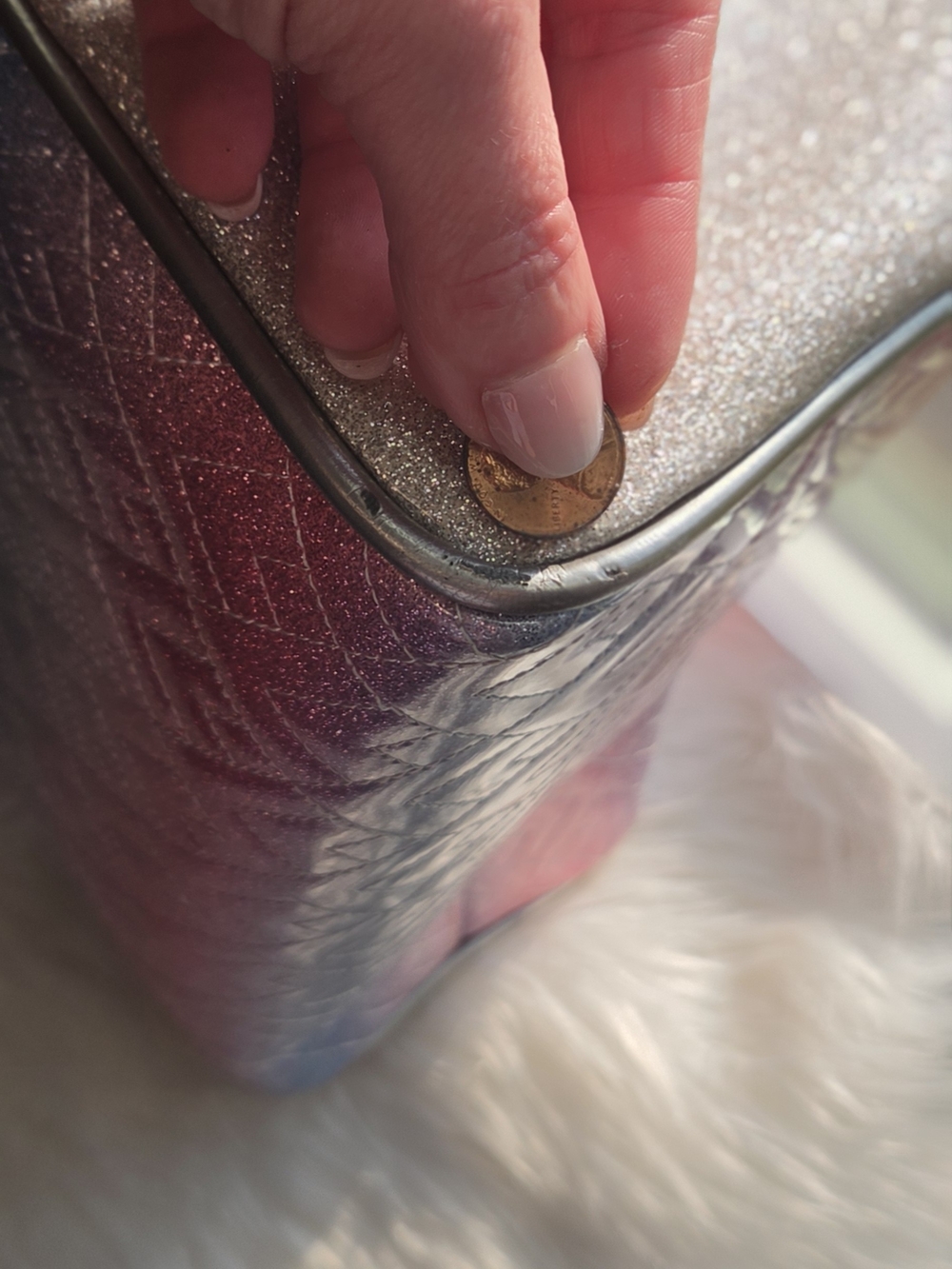 Consuela Iridescent Pink & Silver Tote - Picture 7 of 10